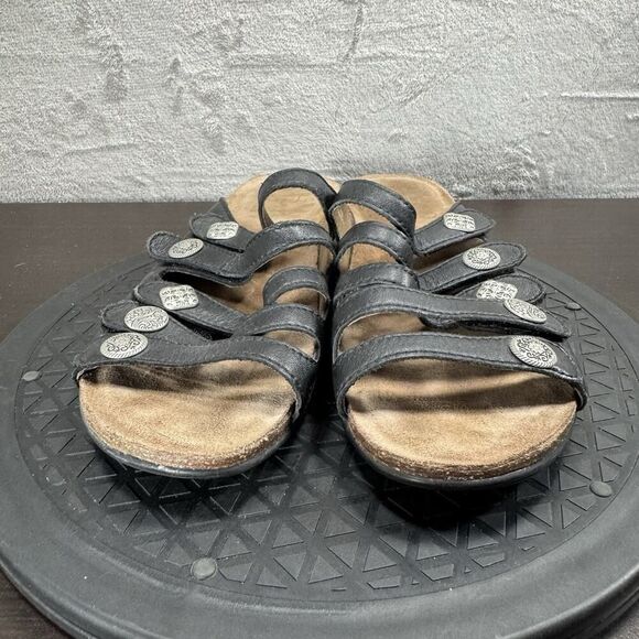 Dansko Women's Size 8 Janie Black Leather Slip-On Slide Comfort Casual Sandals - Picture 2 of 7